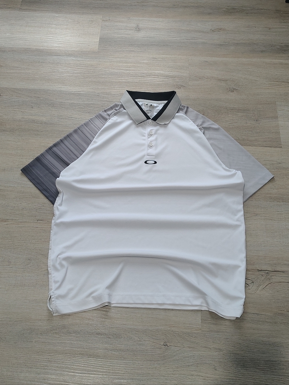 White And Gray Oakley Software Polo Jersey